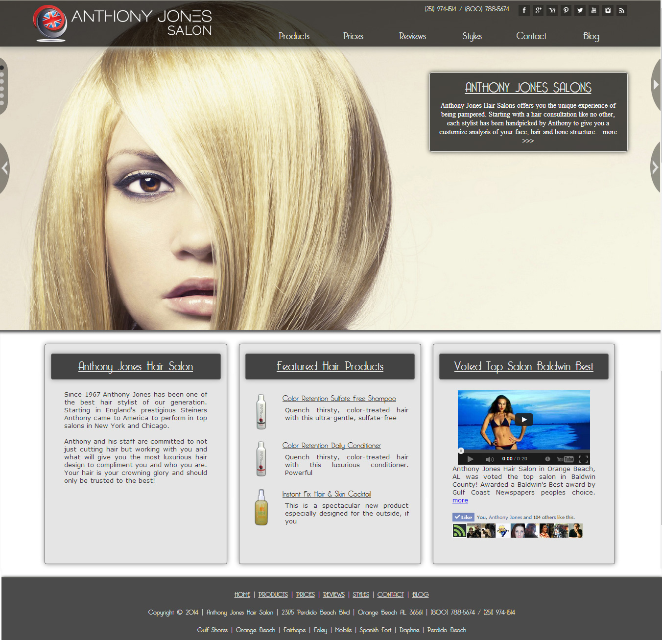 Hair Salon Website Hair Salon Website - Anthony Jones Salon
