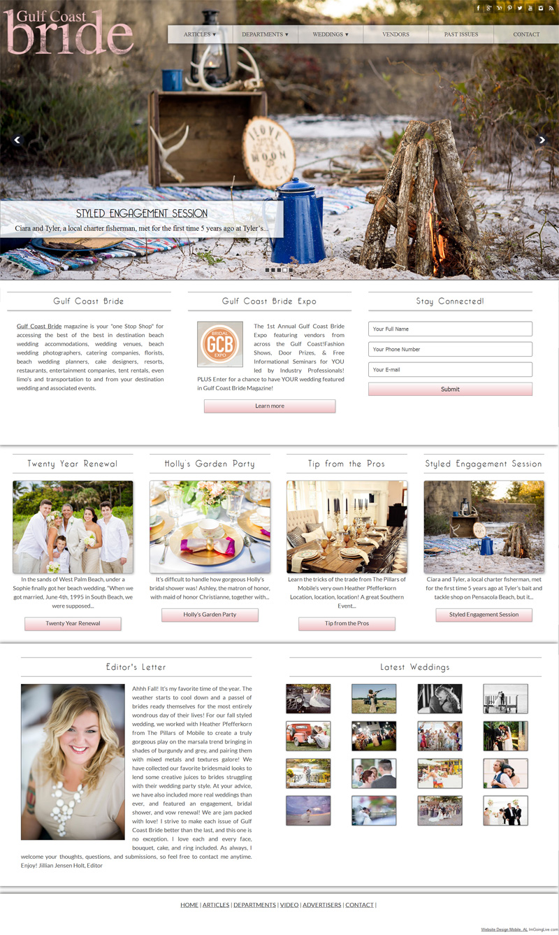 Bridal Website Design Magazine Web Site - Gulf Coast Bride