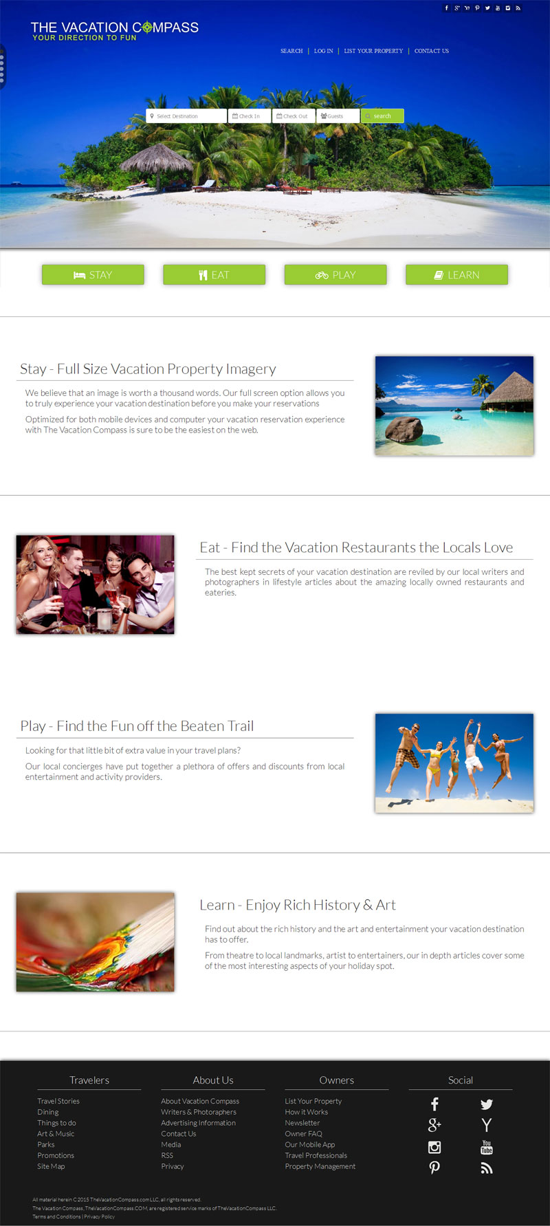 Website design Vacation and Travel Website - The Vacation Compass